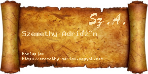 Szemethy Adrián névjegykártya